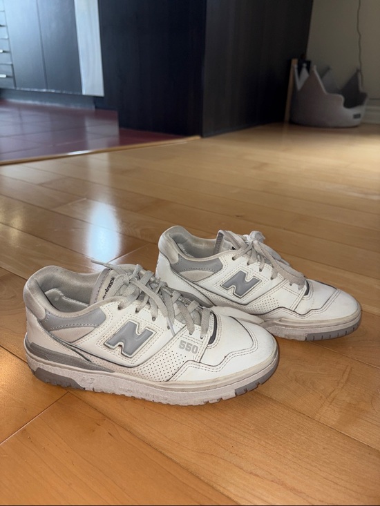 New Balance Shoes - New Balance 550 White and Light Gray Low-Top Sneakers